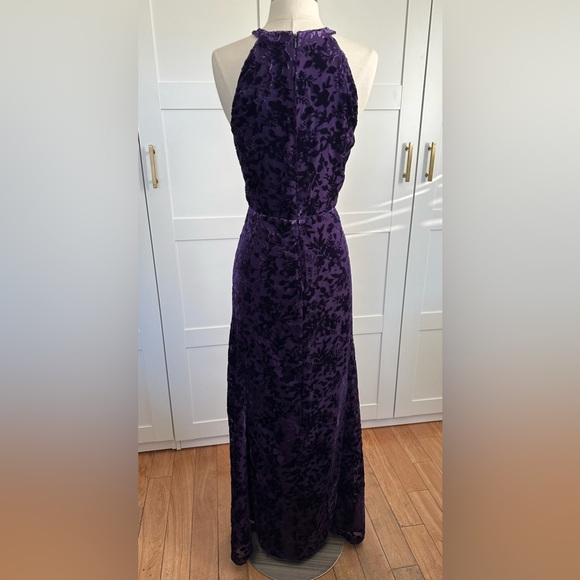 Ralph Lauren halter top floral velvet burnout design gown dress - Picture 7 of 13